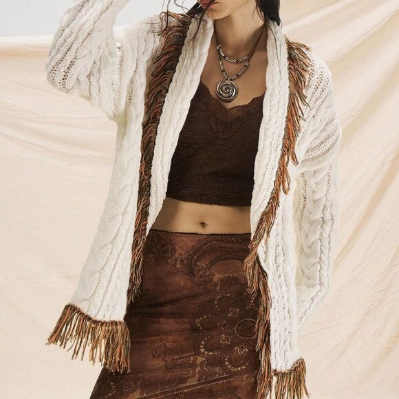 Multicolor Casual Women's Open Cardigan Sweater Coat - Picture 5 of 6